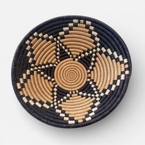 EUC Urban Outfitters Black & Tan Woven Basket | 12” Boho Geometric Decor